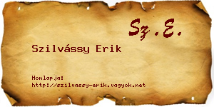 Szilvássy Erik névjegykártya